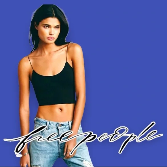 NWOT Free People Intimately Skinny Strap Seamless Brami in Black. Size M/L 🌺 - Picture 1 of 7